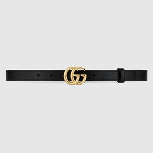 GG marmot thin leather Gucci belt